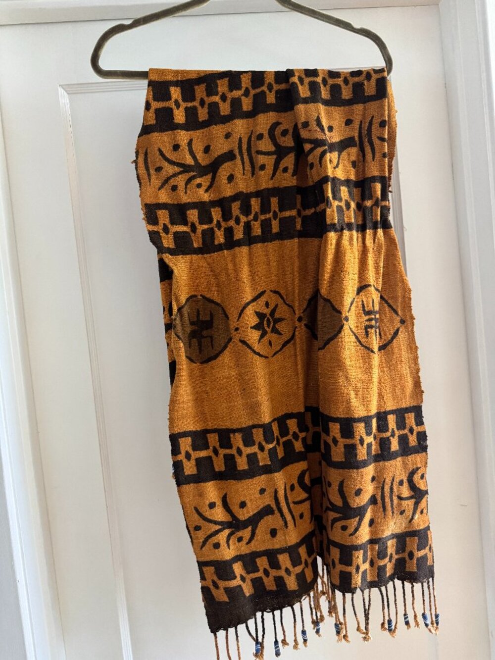 Natural Fiber Scarf with Beads
